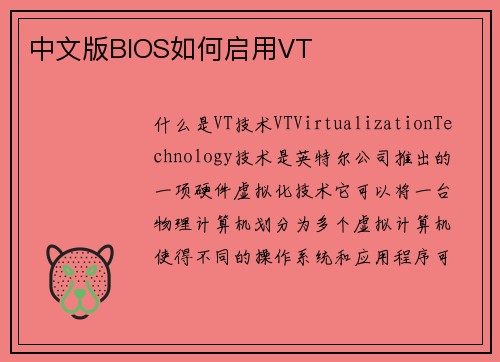 中文版BIOS如何启用VT